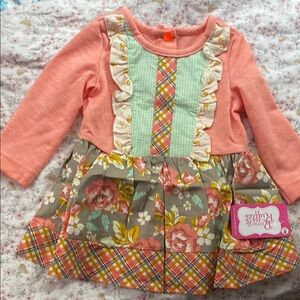 Persnickety Pink and Green Long Sleeve Sundress